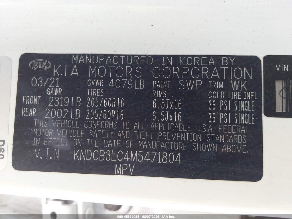 KNDCB3LC4M5471804 2021 KIA NIRO photo no. 9