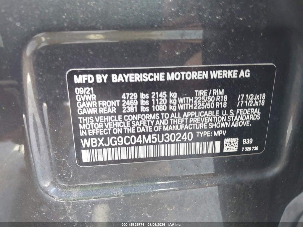 WBXJG9C04M5U30240 2021 BMW X1 photo no. 9