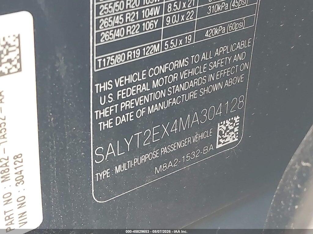 SALYT2EX4MA304128 2021 LAND ROVER RANGE ROVER VELAR photo no. 9