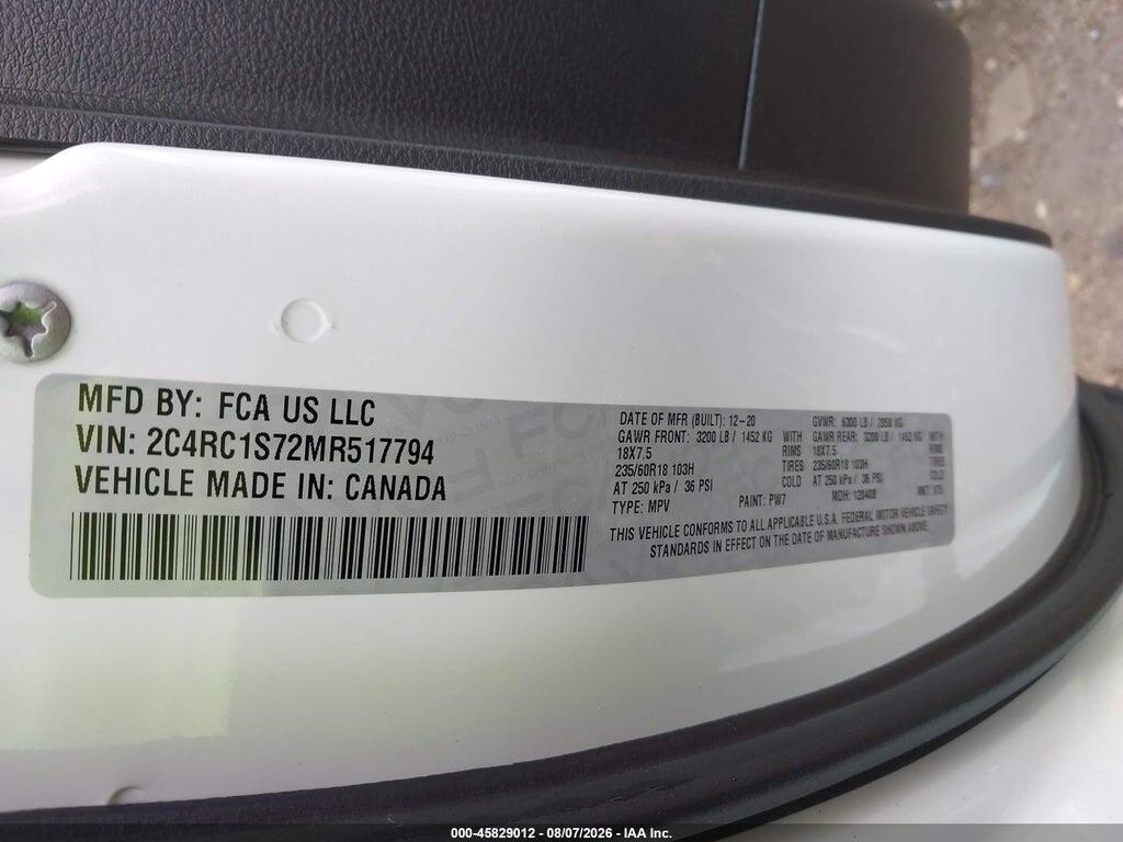 2C4RC1S72MR517794 2021 CHRYSLER PACIFICA HYBRID photo no. 9