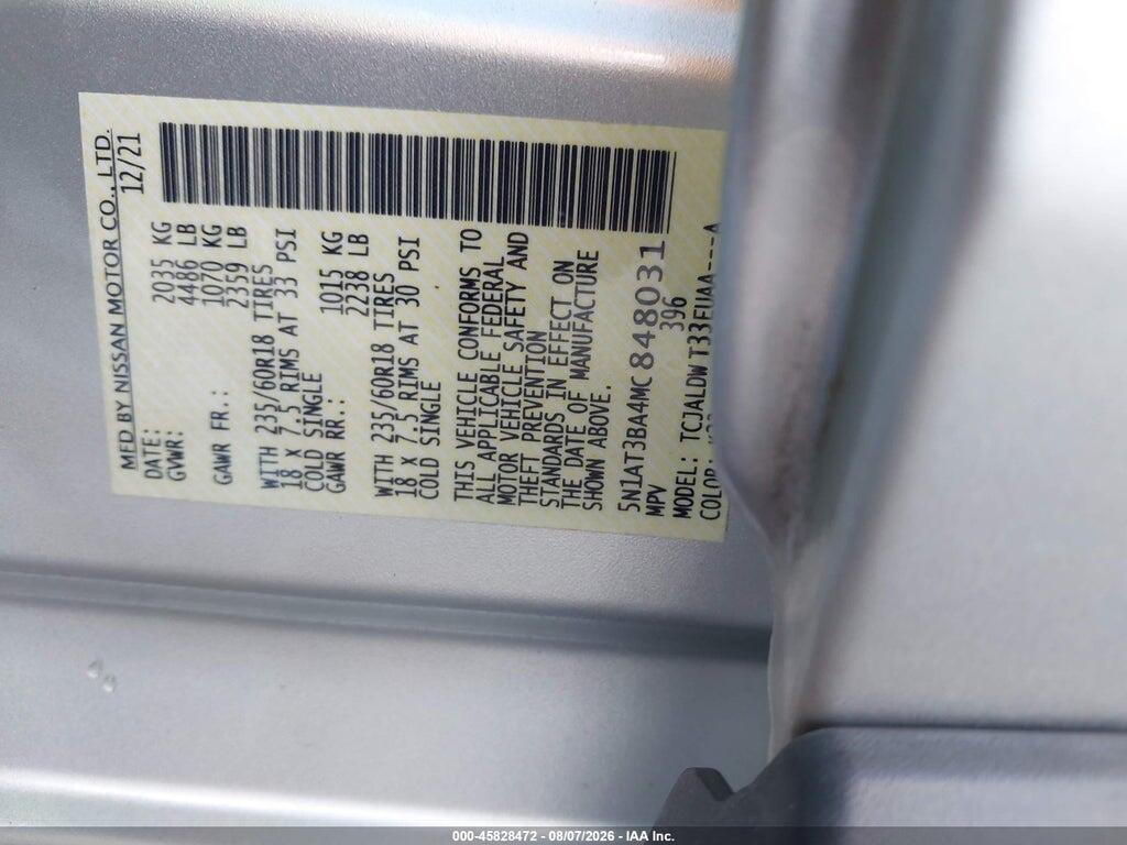 5N1AT3BA4MC848031 2021 NISSAN ROGUE photo no. 9