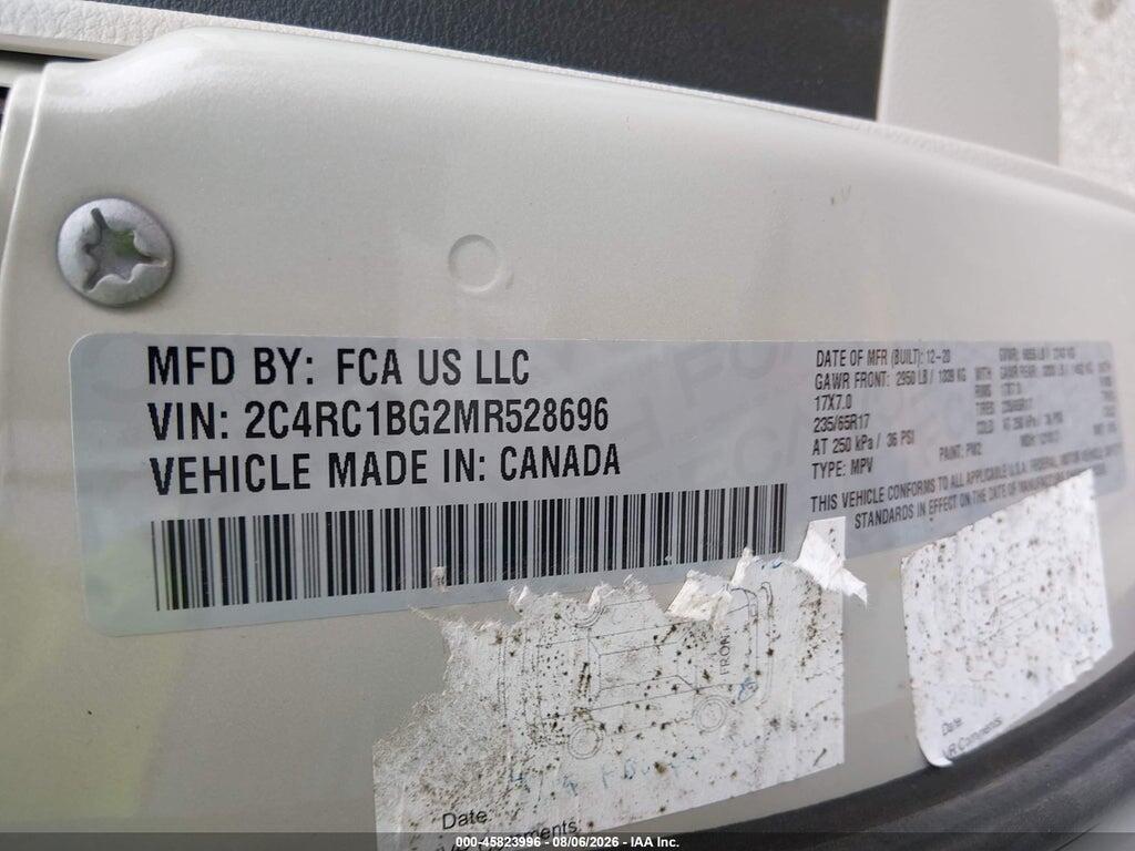 2C4RC1BG2MR528696 2021 CHRYSLER PACIFICA photo no. 9