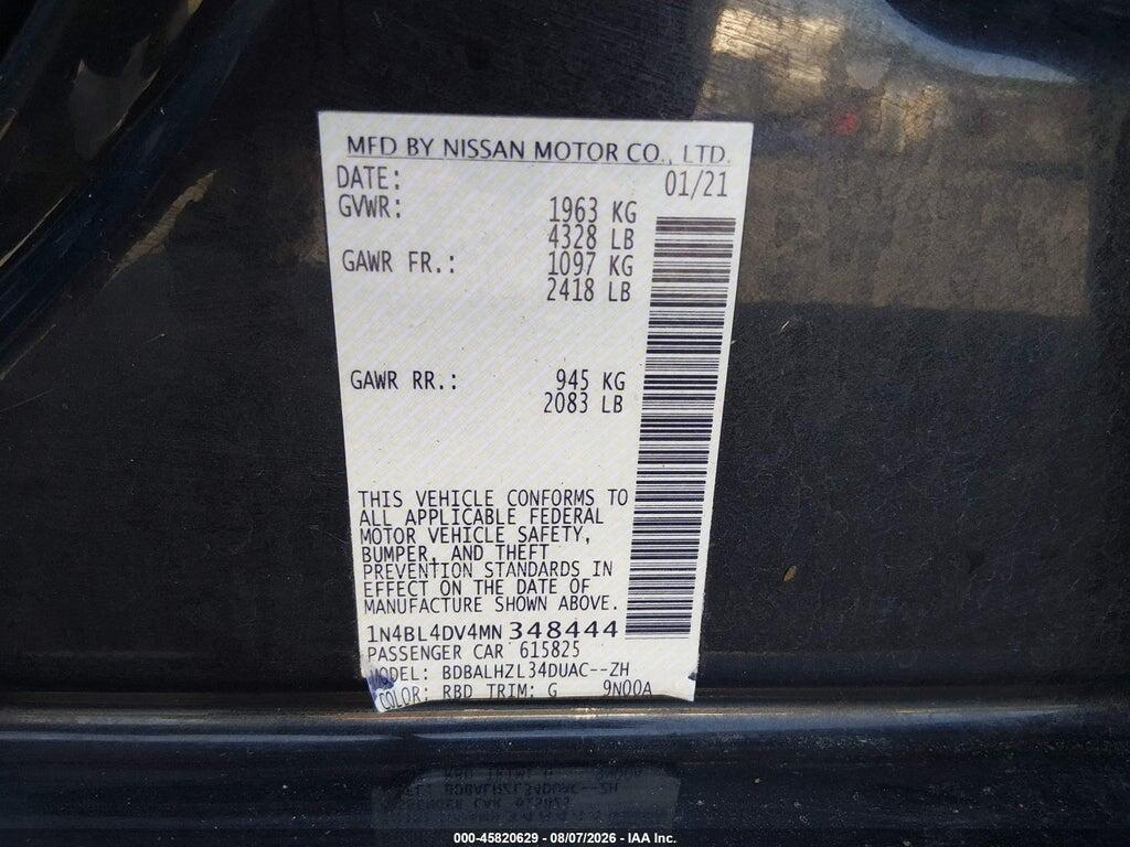 1N4BL4DV4MN348444 2021 NISSAN ALTIMA photo no. 9