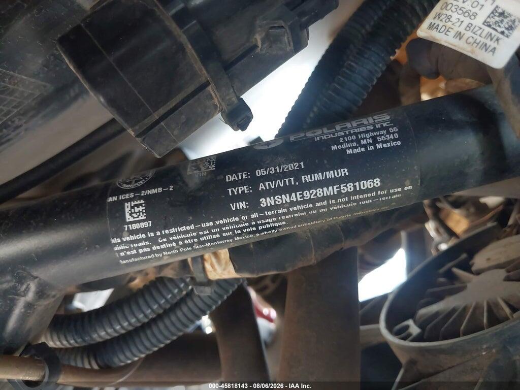 3NSN4E928MF581068 2021 POLARIS RZR photo no. 10