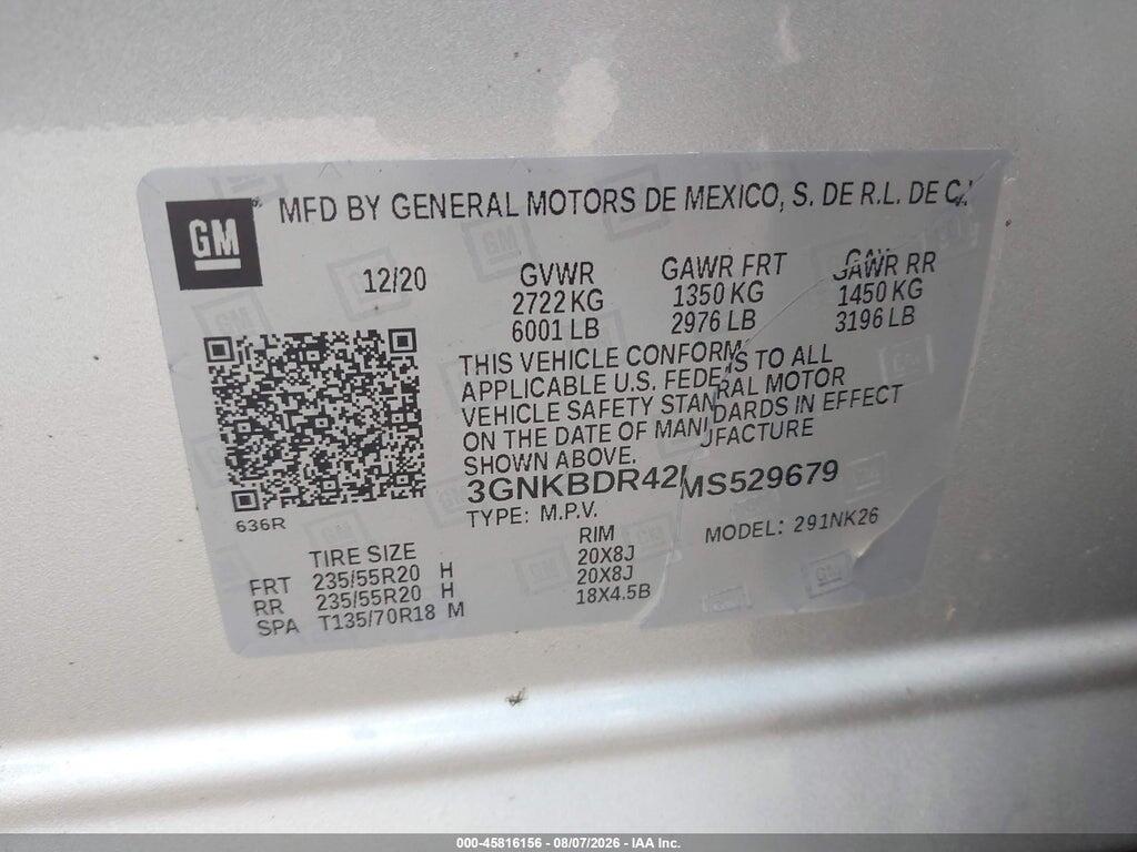 3GNKBDR42MS529679 2021 CHEVROLET BLAZER photo no. 9