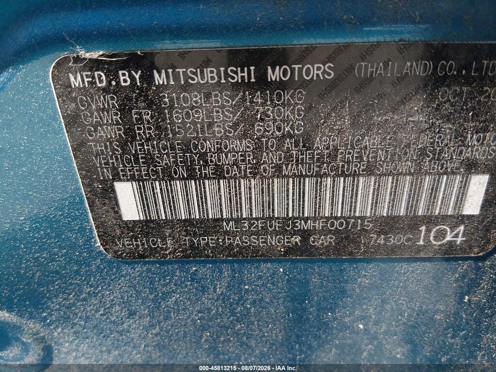ML32FUFJ3MHF00715 2021 MITSUBISHI MIRAGE G4 photo no. 9