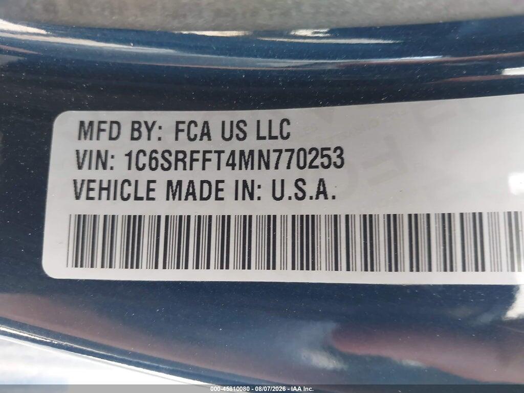 1C6SRFFT4MN770253 2021 RAM 1500 photo no. 9