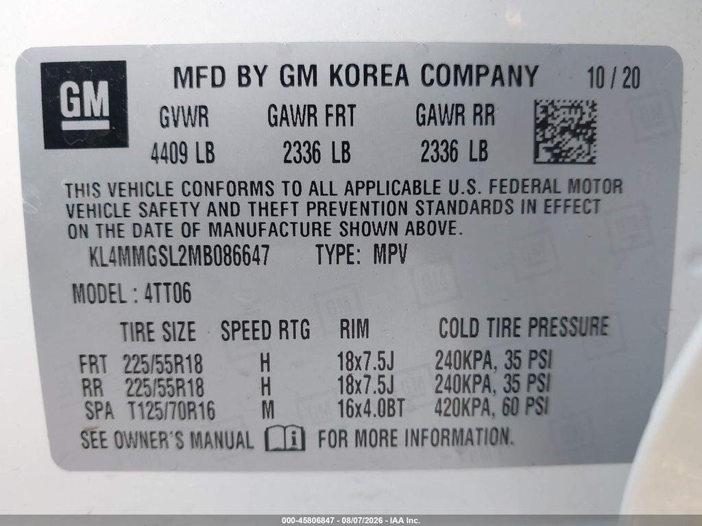 KL4MMGSL2MB086647 2021 BUICK ENCORE GX photo no. 9