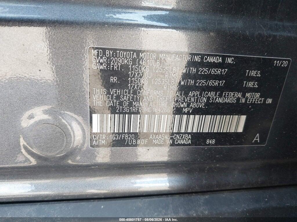2T3G1RFV3MC164266 2021 TOYOTA RAV4 photo no. 9