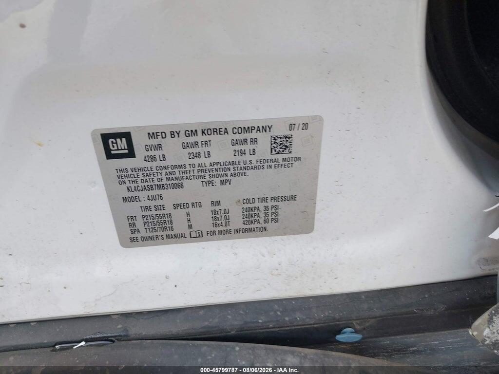 KL4CJASB7MB310066 2021 BUICK ENCORE photo no. 9