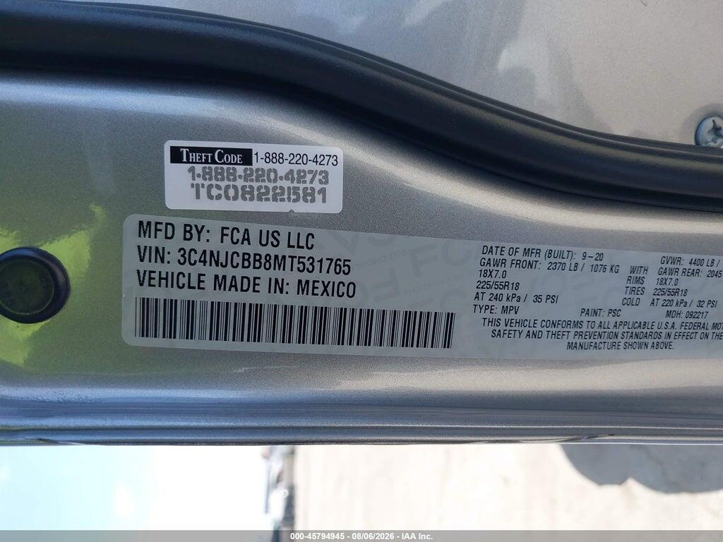3C4NJCBB8MT531765 2021 JEEP COMPASS photo no. 9