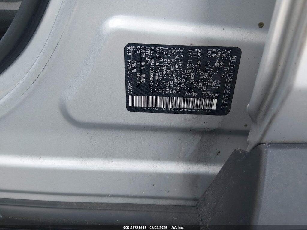 JN8AT3BB9MW212575 2021 NISSAN ROGUE photo no. 9