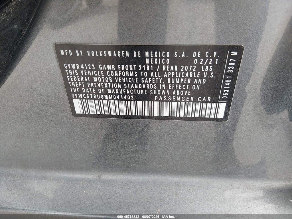3VWC57BU8MM044402 2021 VOLKSWAGEN JETTA photo no. 9