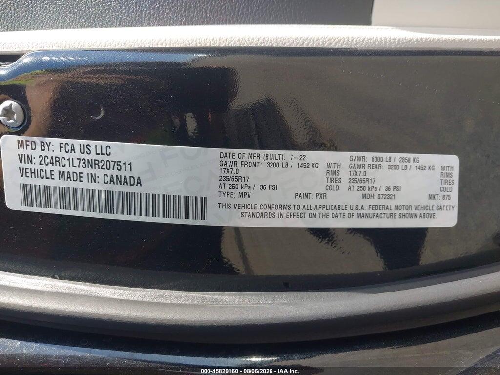 2C4RC1L73NR207511 2022 CHRYSLER PACIFICA HYBRID photo no. 9