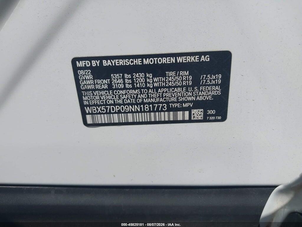 WBX57DP09NN181773 2022 BMW X3 photo no. 9