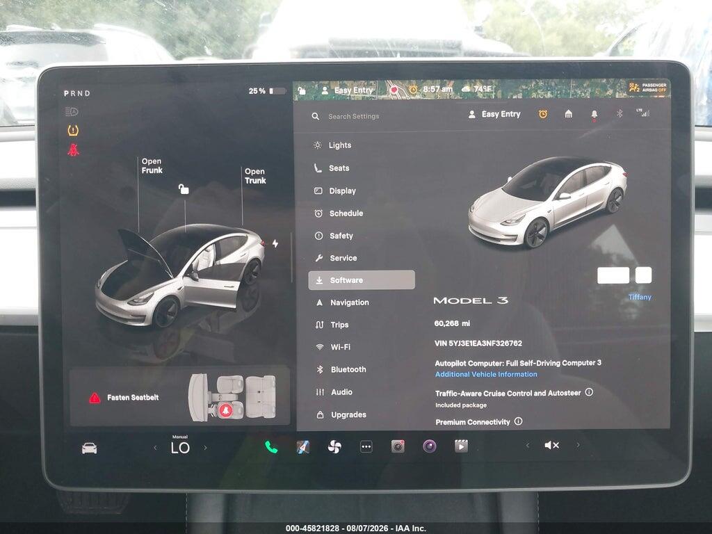 5YJ3E1EA3NF326762 2022 TESLA MODEL 3 photo no. 7