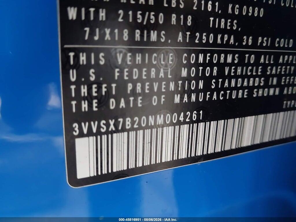 3VVSX7B20NM004261 2022 VOLKSWAGEN TAOS photo no. 9
