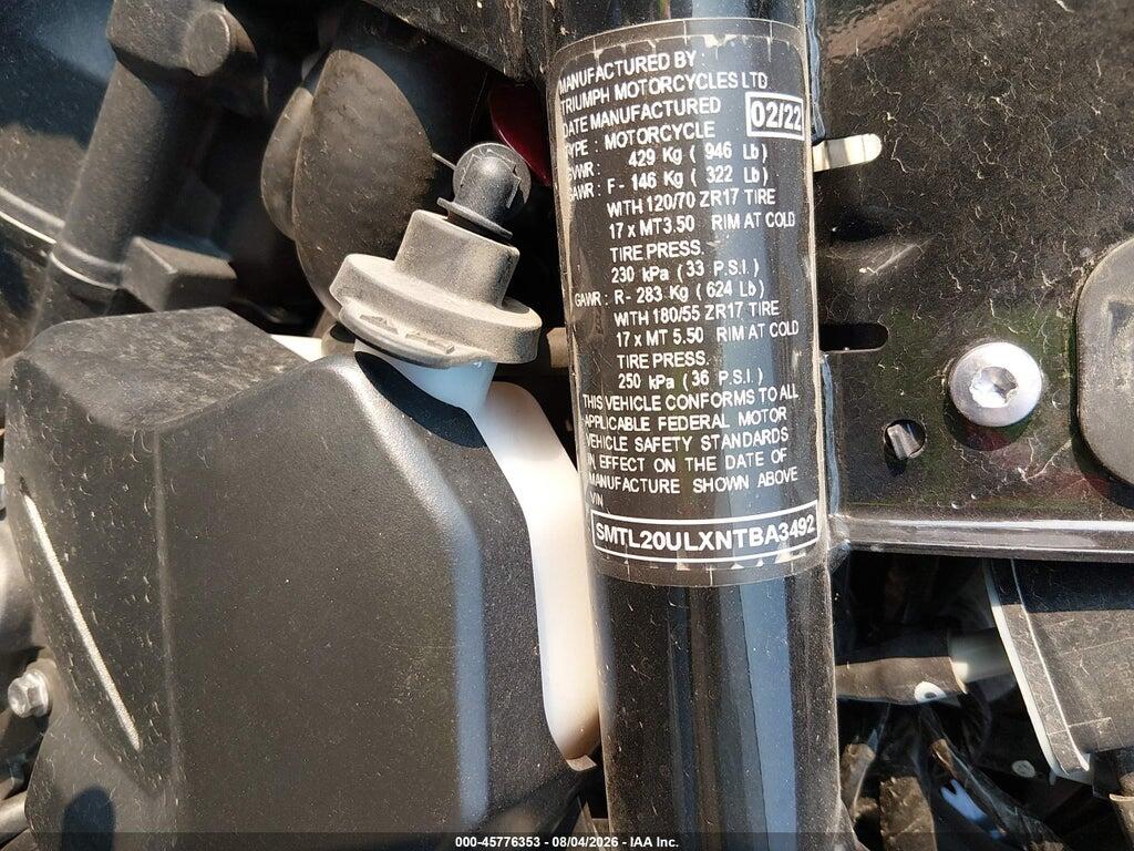 SMTL20ULXNTBA3492 2022 TRIUMPH MOTORCYCLE TIGER photo no. 10