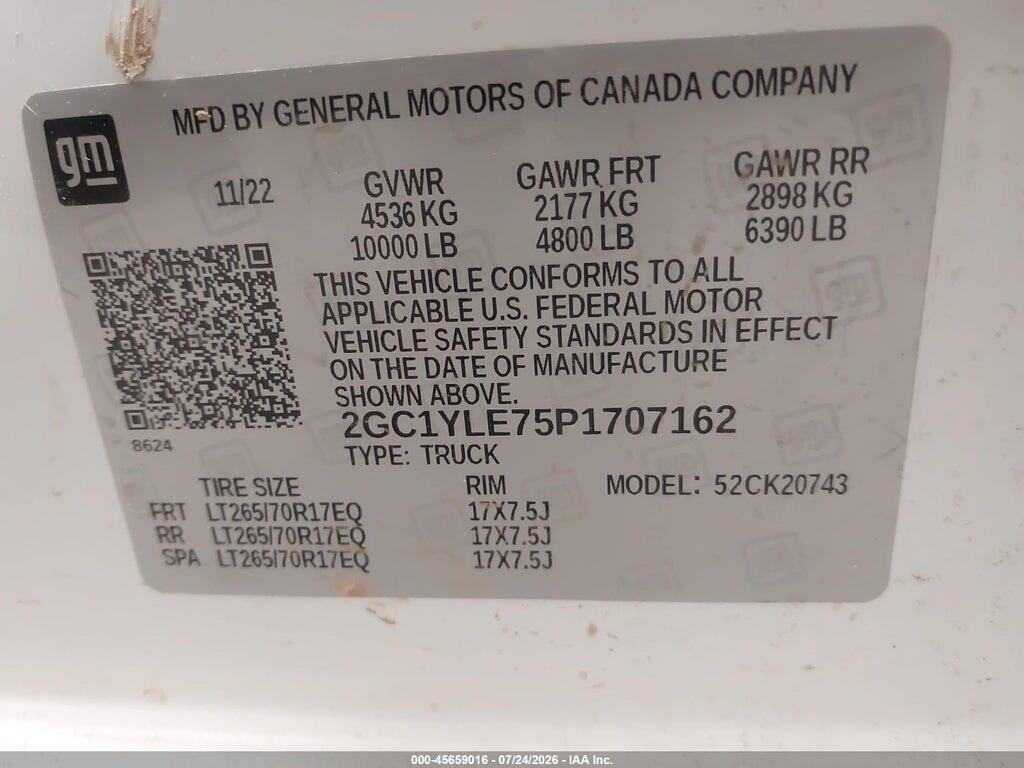 2GC1YLE75P1707162 2023 CHEVROLET SILVERADO 2500HD photo no. 9