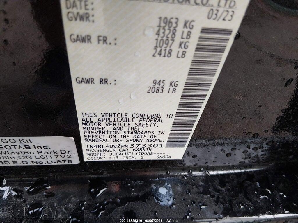 1N4BL4DV2PN373301 2023 NISSAN ALTIMA photo no. 9