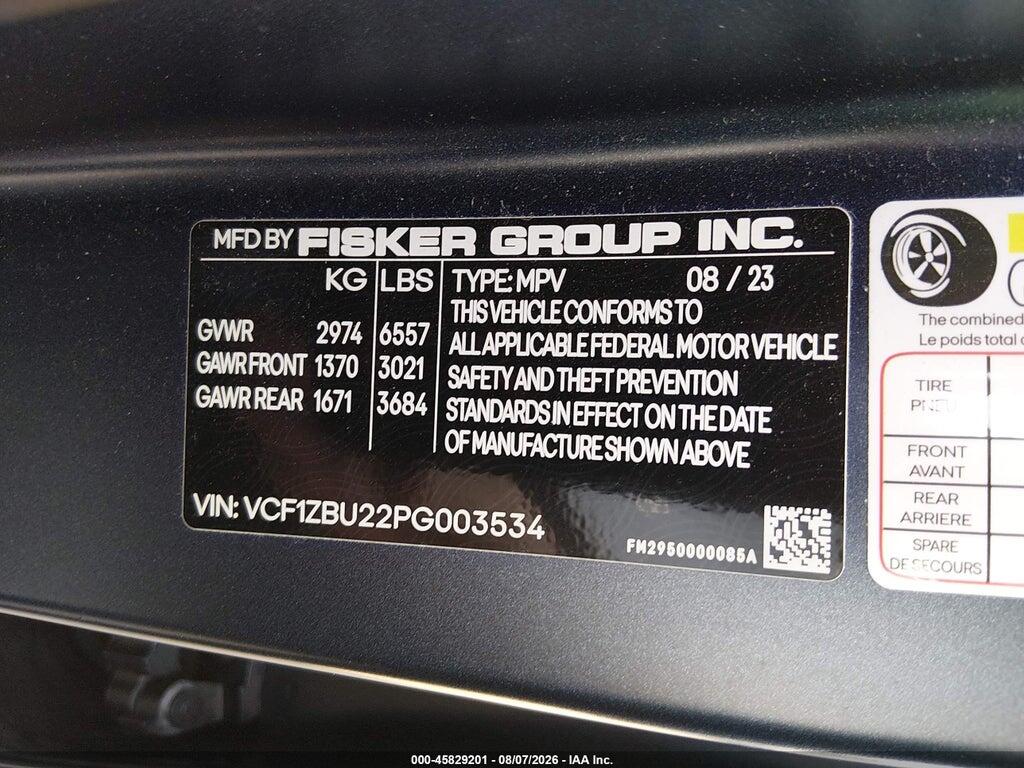 VCF1ZBU22PG003534 2023 FISKER OCEAN photo no. 9