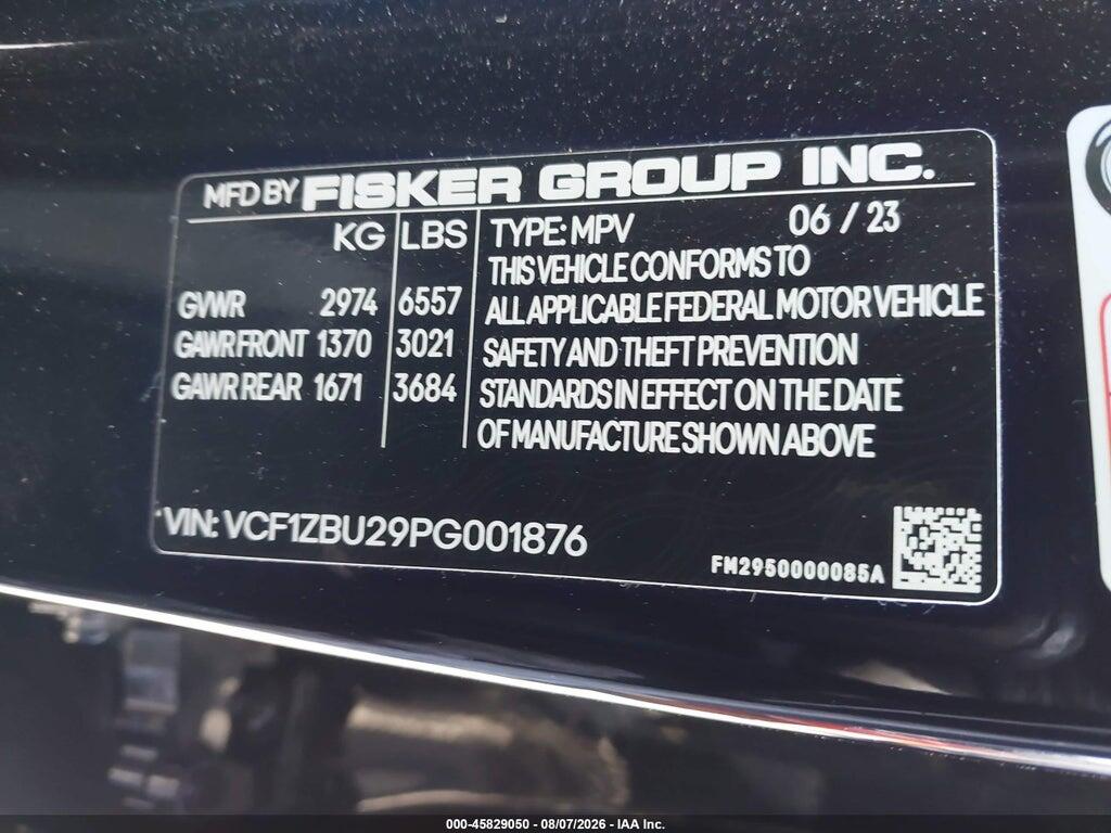 VCF1ZBU29PG001876 2023 FISKER OCEAN photo no. 9