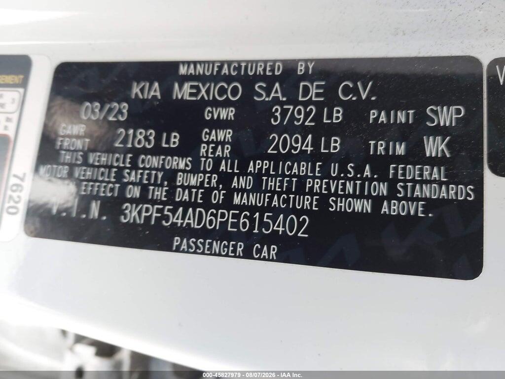 3KPF54AD6PE615402 2023 KIA FORTE photo no. 9