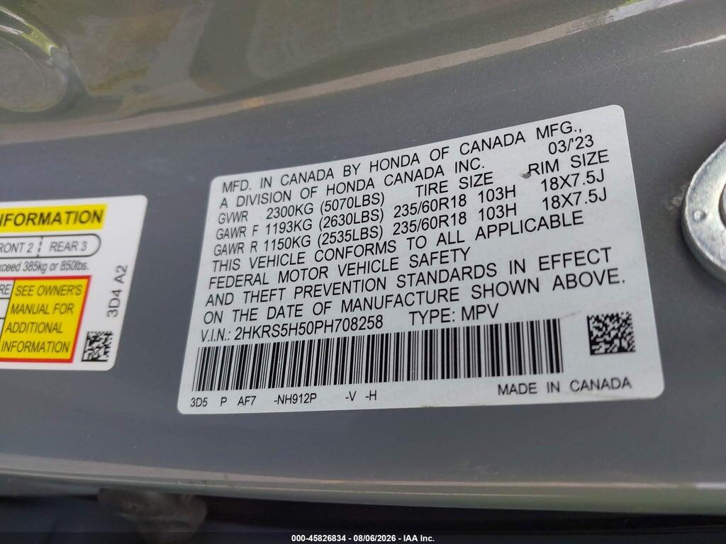 2HKRS5H50PH708258 2023 HONDA CR-V HYBRID photo no. 9