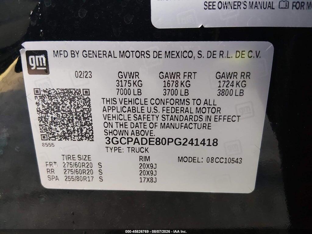3GCPADE80PG241418 2023 CHEVROLET SILVERADO 1500 photo no. 9