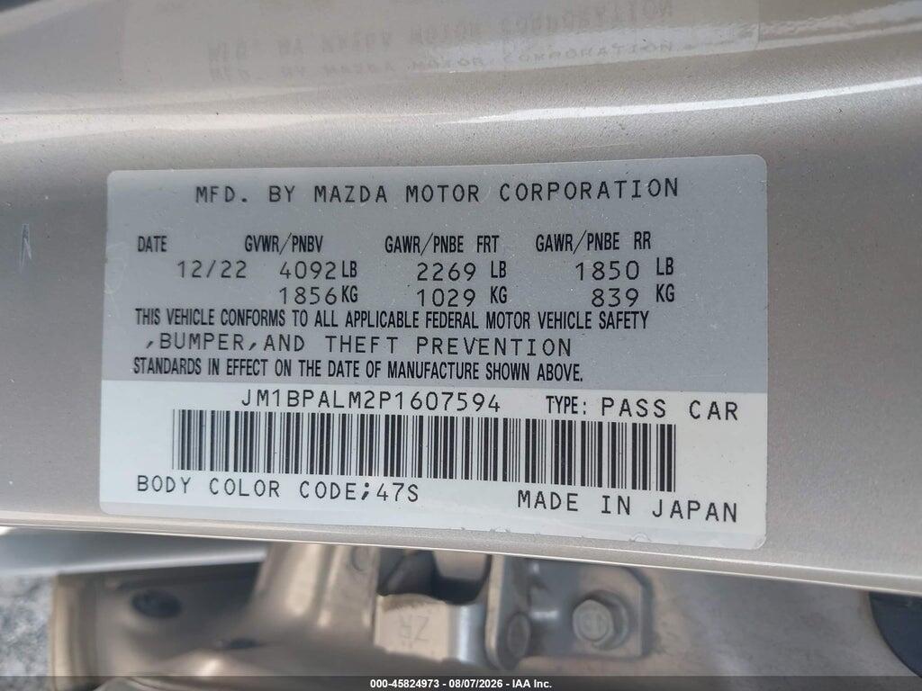 JM1BPALM2P1607594 2023 MAZDA MAZDA3 photo no. 9
