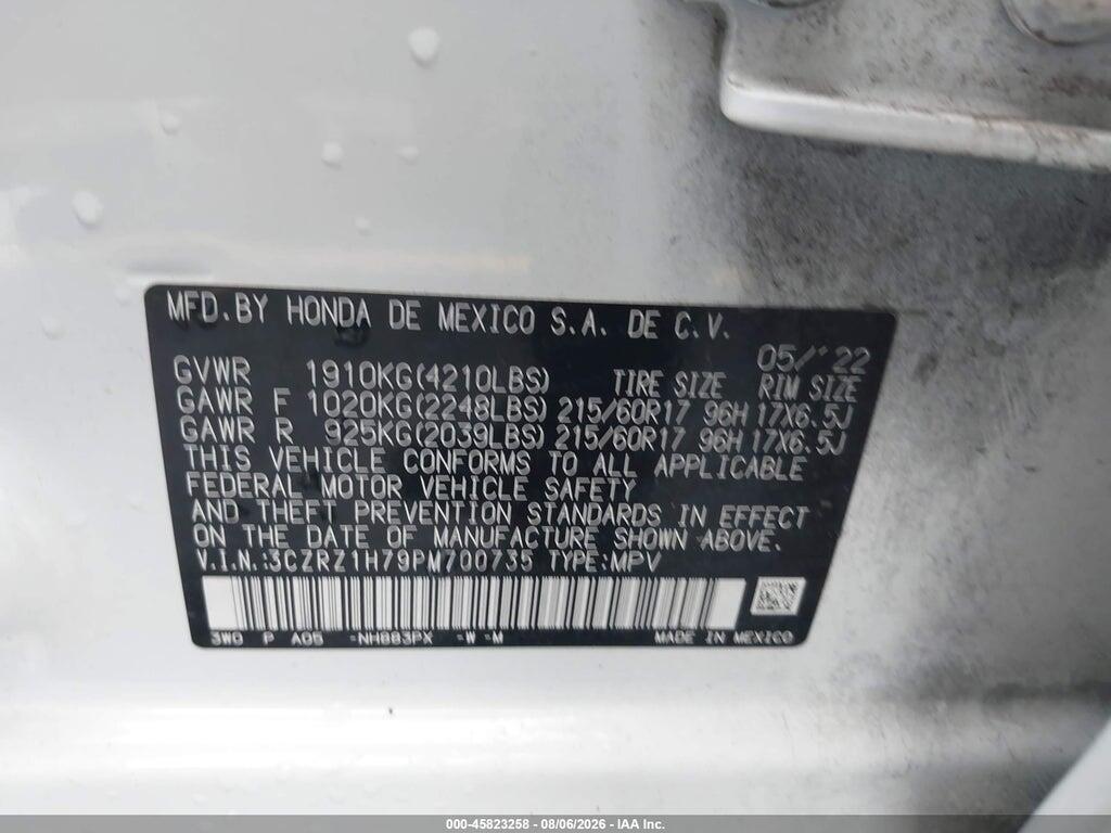 3CZRZ1H79PM700735 2023 HONDA HR-V photo no. 9