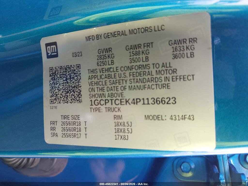 1GCPTCEK4P1136623 2023 CHEVROLET COLORADO photo no. 9