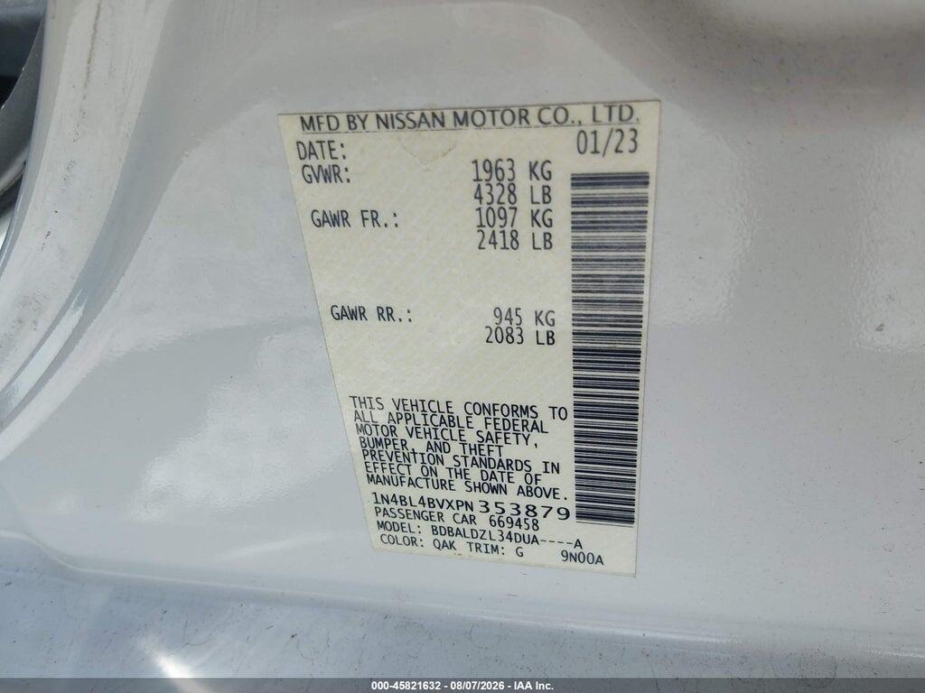 1N4BL4BVXPN353879 2023 NISSAN ALTIMA photo no. 9