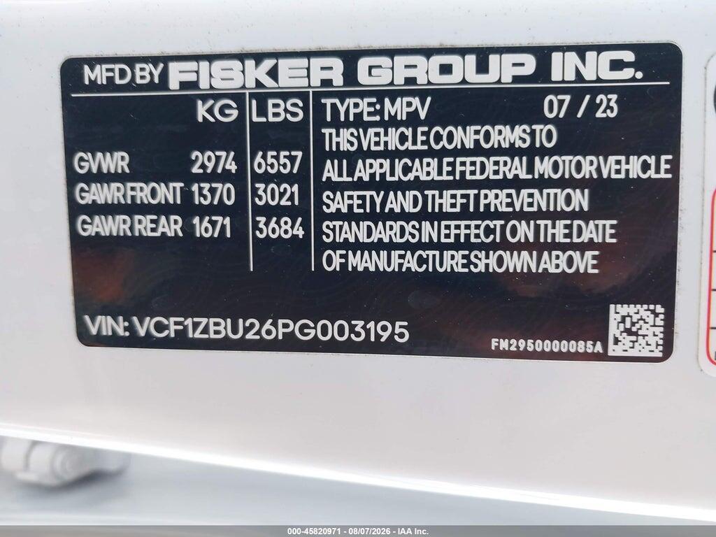VCF1ZBU26PG003195 2023 FISKER OCEAN photo no. 9