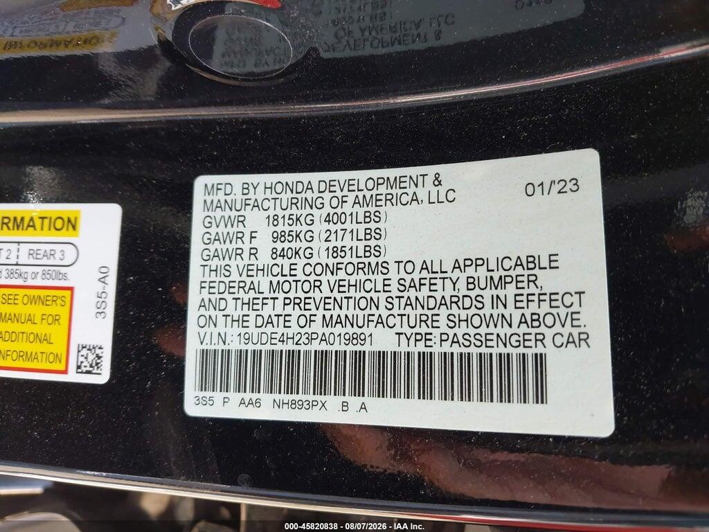19UDE4H23PA019891 2023 ACURA INTEGRA photo no. 9