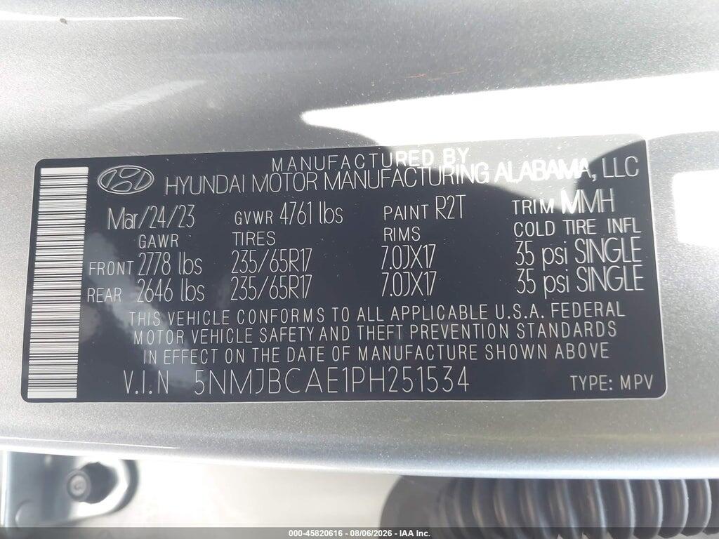 5NMJBCAE1PH251534 2023 HYUNDAI TUCSON photo no. 9