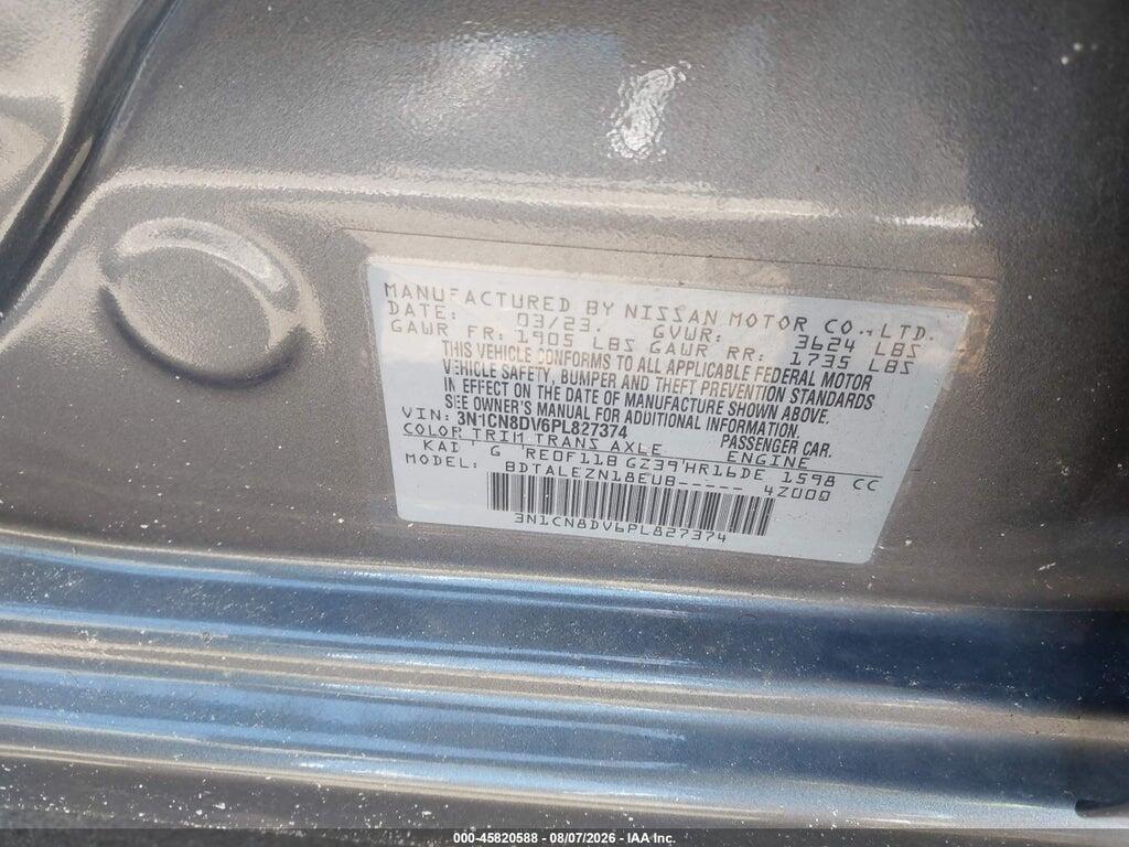 3N1CN8DV6PL827374 2023 NISSAN VERSA photo no. 9