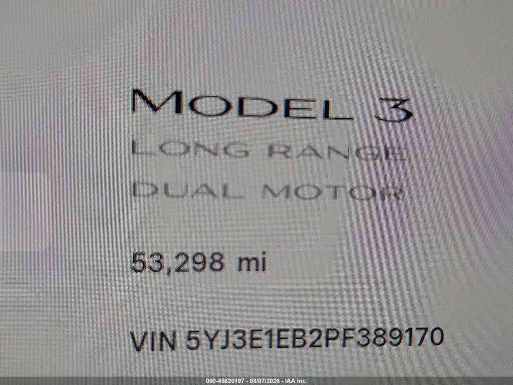 5YJ3E1EB2PF389170 2023 TESLA MODEL 3 photo no. 7