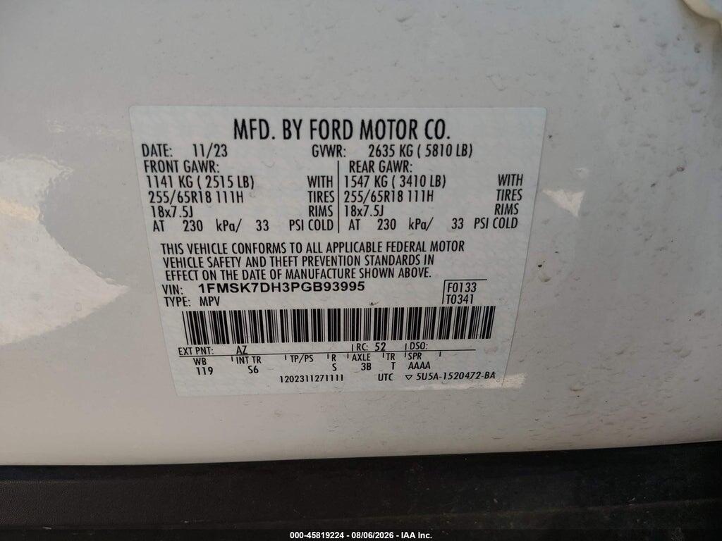 1FMSK7DH3PGB93995 2023 FORD EXPLORER photo no. 9
