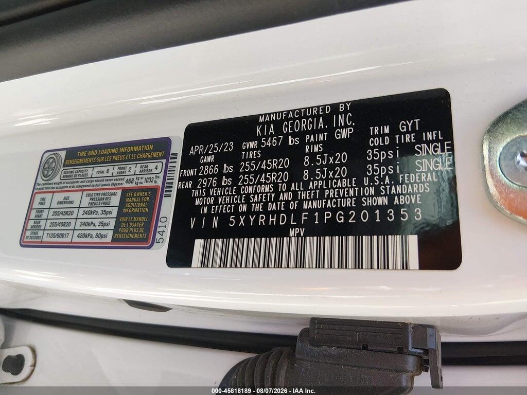 5XYRHDLF1PG201353 2023 KIA SORENTO photo no. 9
