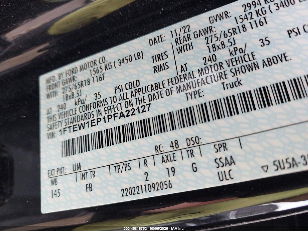 1FTEW1EP1PFA22127 2023 FORD F-150 photo no. 9