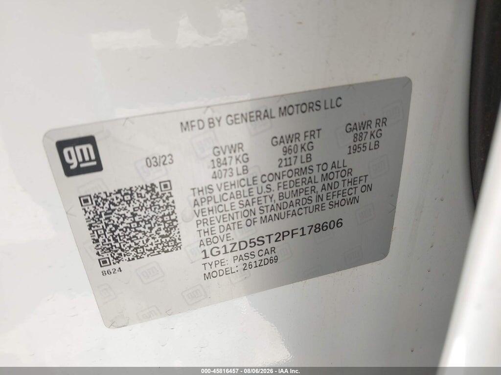 1G1ZD5ST2PF178606 2023 CHEVROLET MALIBU photo no. 9