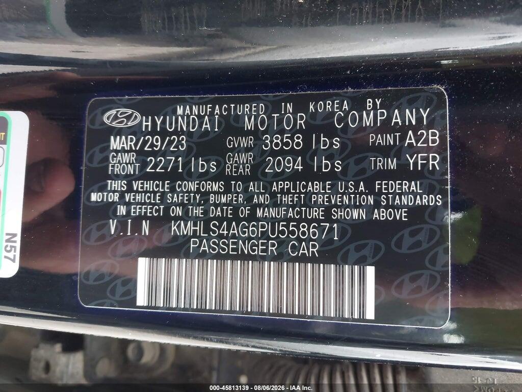 KMHLS4AG6PU558671 2023 HYUNDAI ELANTRA photo no. 9