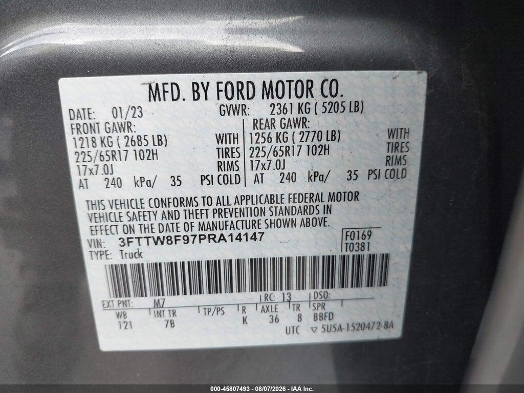 3FTTW8F97PRA14147 2023 FORD MAVERICK photo no. 9
