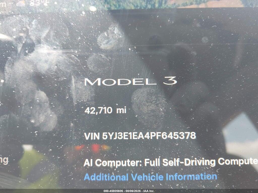 5YJ3E1EA4PF645378 2023 TESLA MODEL 3 photo no. 7