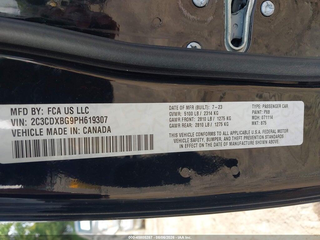 2C3CDXBG9PH619307 2023 DODGE CHARGER photo no. 9