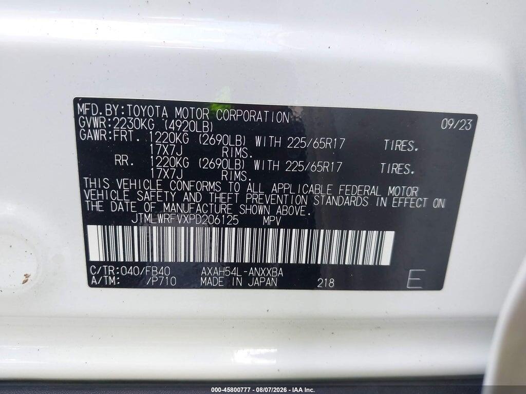JTMLWRFVXPD206125 2023 TOYOTA RAV4 HYBRID photo no. 9