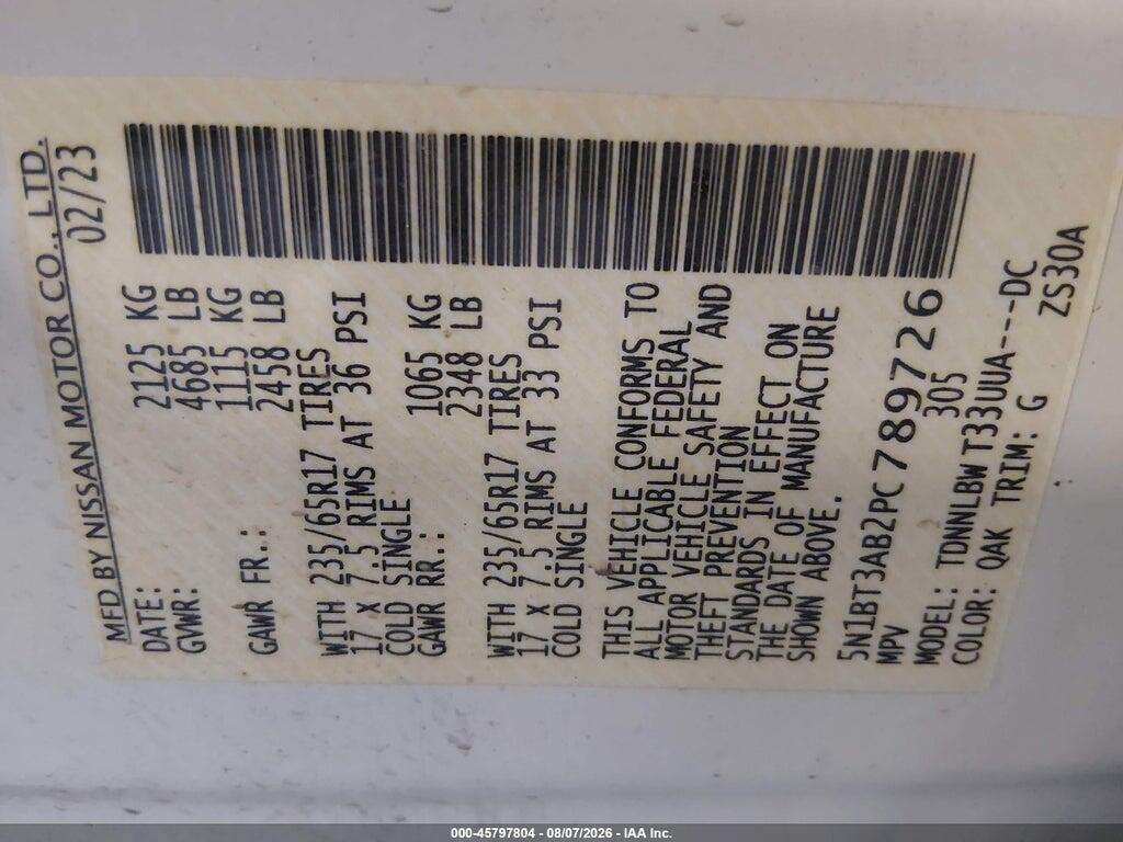 5N1BT3AB2PC789726 2023 NISSAN ROGUE photo no. 9