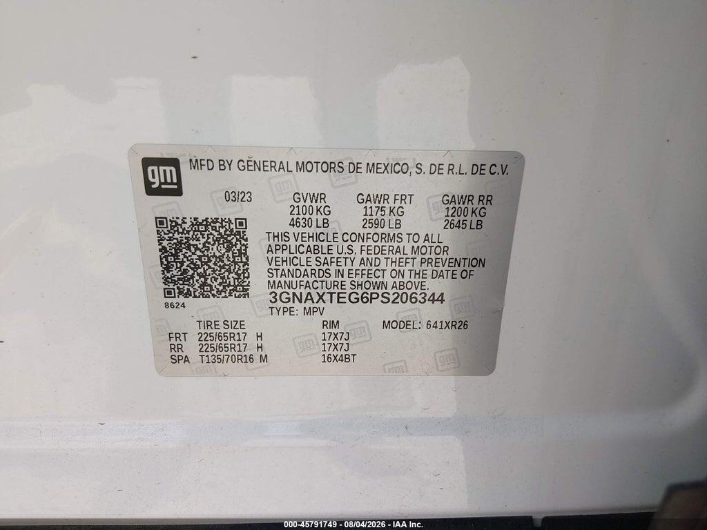 3GNAXTEG6PS206344 2023 CHEVROLET EQUINOX photo no. 9