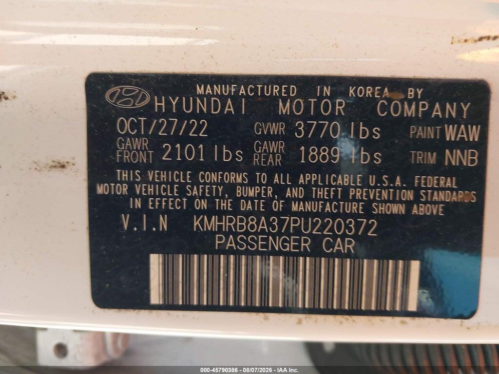 KMHRB8A37PU220372 2023 HYUNDAI VENUE photo no. 9